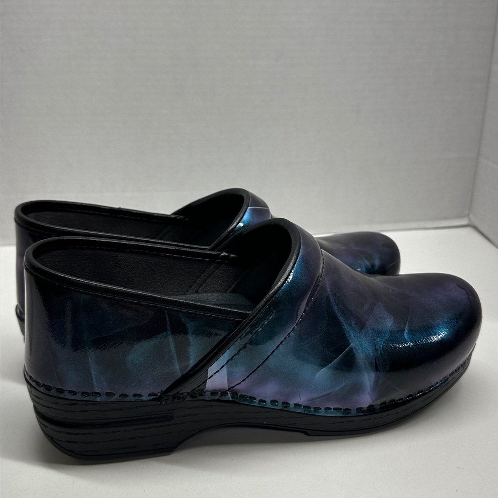 Dansko Clogs Professional XP Patent Leather Marble Blue Black Size EU 41 US 11 - Picture 4 of 11